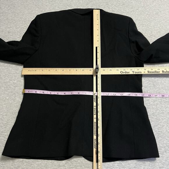 VTG Wool Jacket Blazer Womens Medium Black Academia Tailored Davison's Academia - Picture 11 of 16